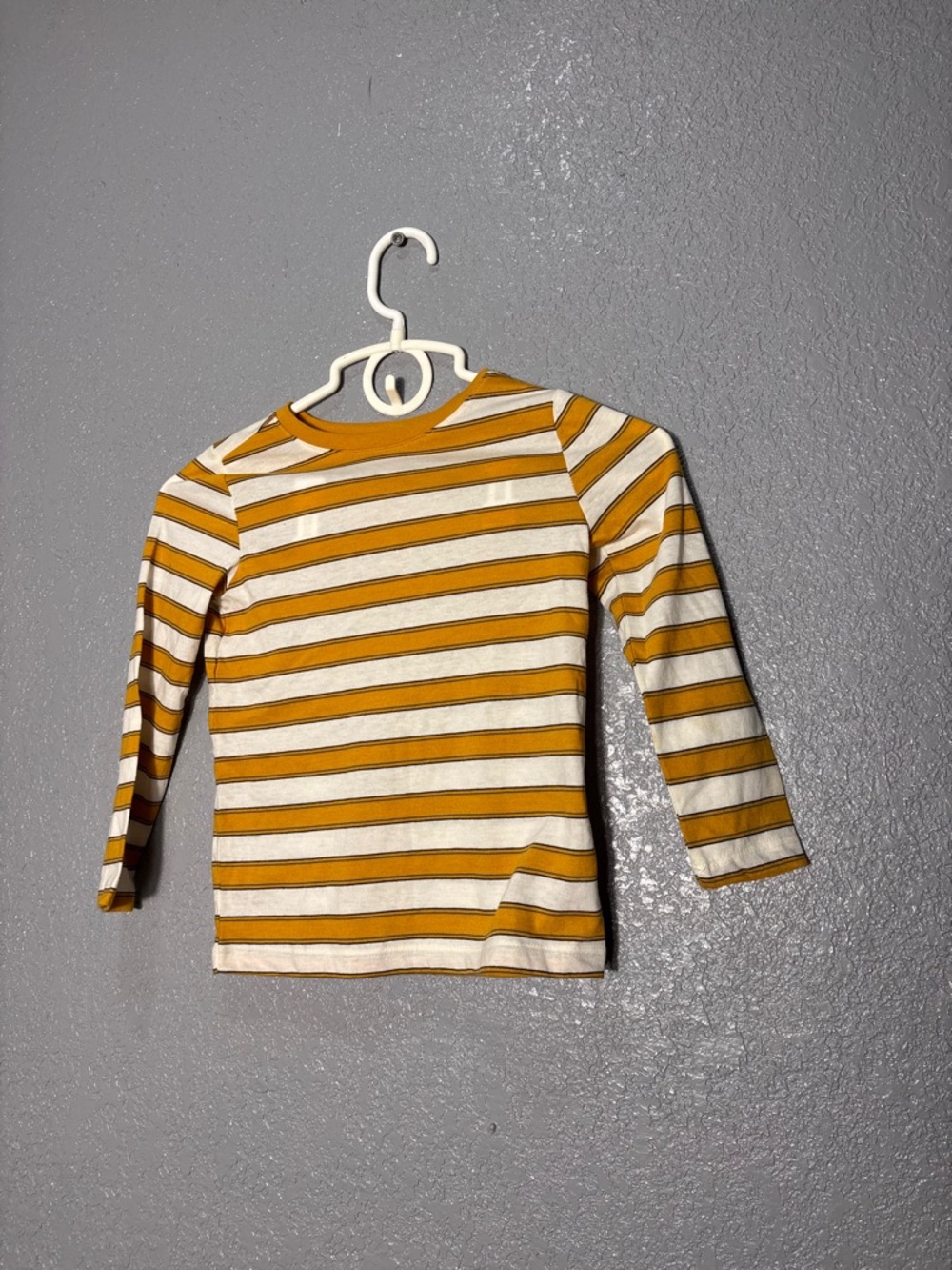 Kids Long-Sleeve Striped Tee - Mustard & Cream